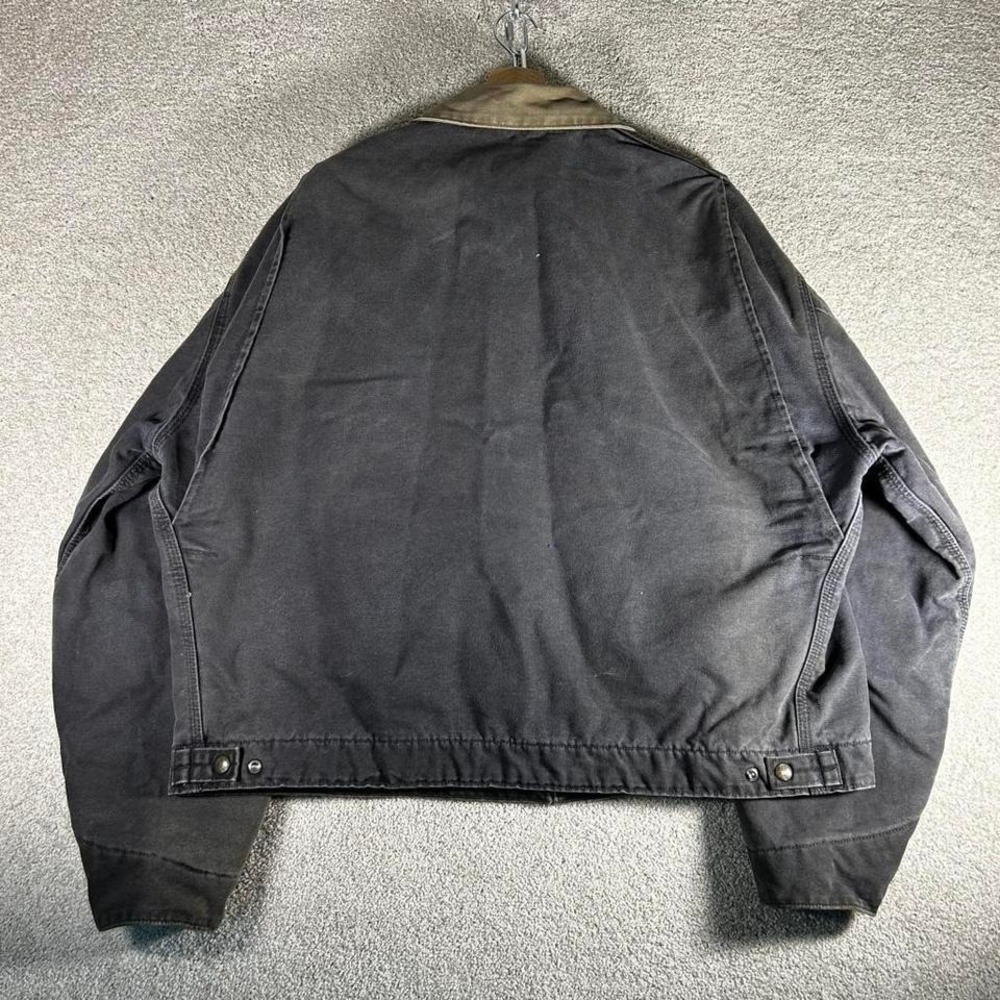 Vintage Carhartt Detroit j97PTL petrol grey blanket lined distressed jacket - Picture 3 of 8